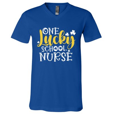 One Lucky School Nurse Cool Gift St Patricks Day Funny School Nurse Gift V-Neck T-Shirt