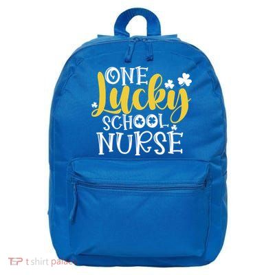 One Lucky School Nurse Cool Gift St Patricks Day Funny School Nurse Gift 16 in Basic Backpack