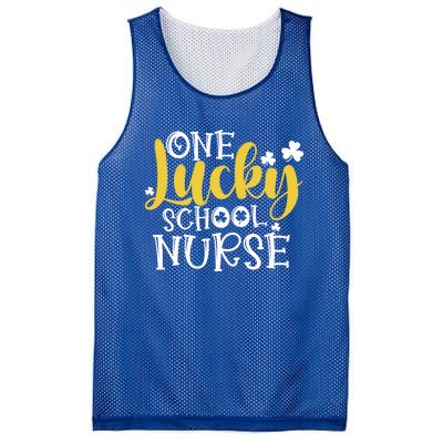 One Lucky School Nurse Cool Gift St Patricks Day Funny School Nurse Gift Mesh Reversible Basketball Jersey Tank