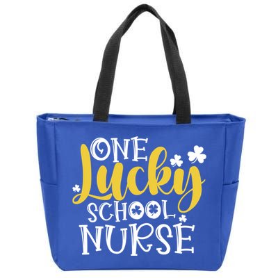 One Lucky School Nurse Cool Gift St Patricks Day Funny School Nurse Gift Zip Tote Bag