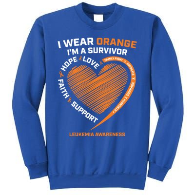 Orange Leukemia Survivor Gift Cancer Survivor Funny Gift Sweatshirt