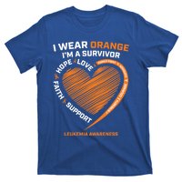 Orange Leukemia Survivor Gift Cancer Survivor Funny Gift T-Shirt