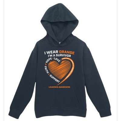 Orange Leukemia Survivor Gift Cancer Survivor Funny Gift Urban Pullover Hoodie