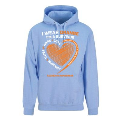 Orange Leukemia Survivor Gift Cancer Survivor Funny Gift Unisex Surf Hoodie