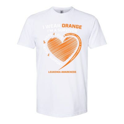 Orange Leukemia Survivor Gift Cancer Survivor Funny Gift Softstyle CVC T-Shirt