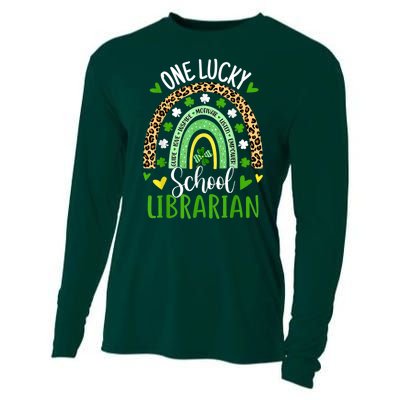 One Lucky School Librarian Rainbow St Patricks Day Cooling Performance Long Sleeve Crew