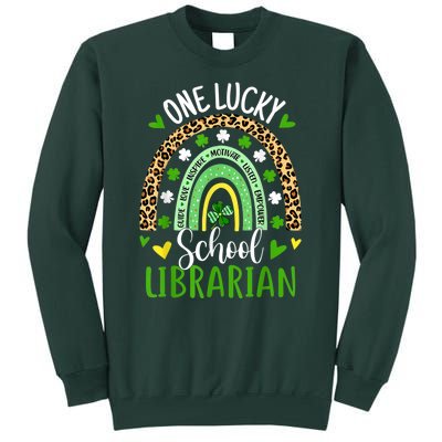 One Lucky School Librarian Rainbow St Patricks Day Tall Sweatshirt