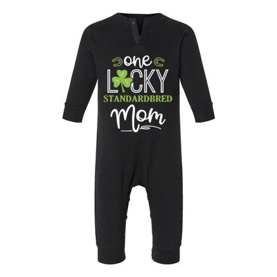 One Lucky Standardbred Horse Mom Irish Horseback Riding Gift Infant Fleece One Piece