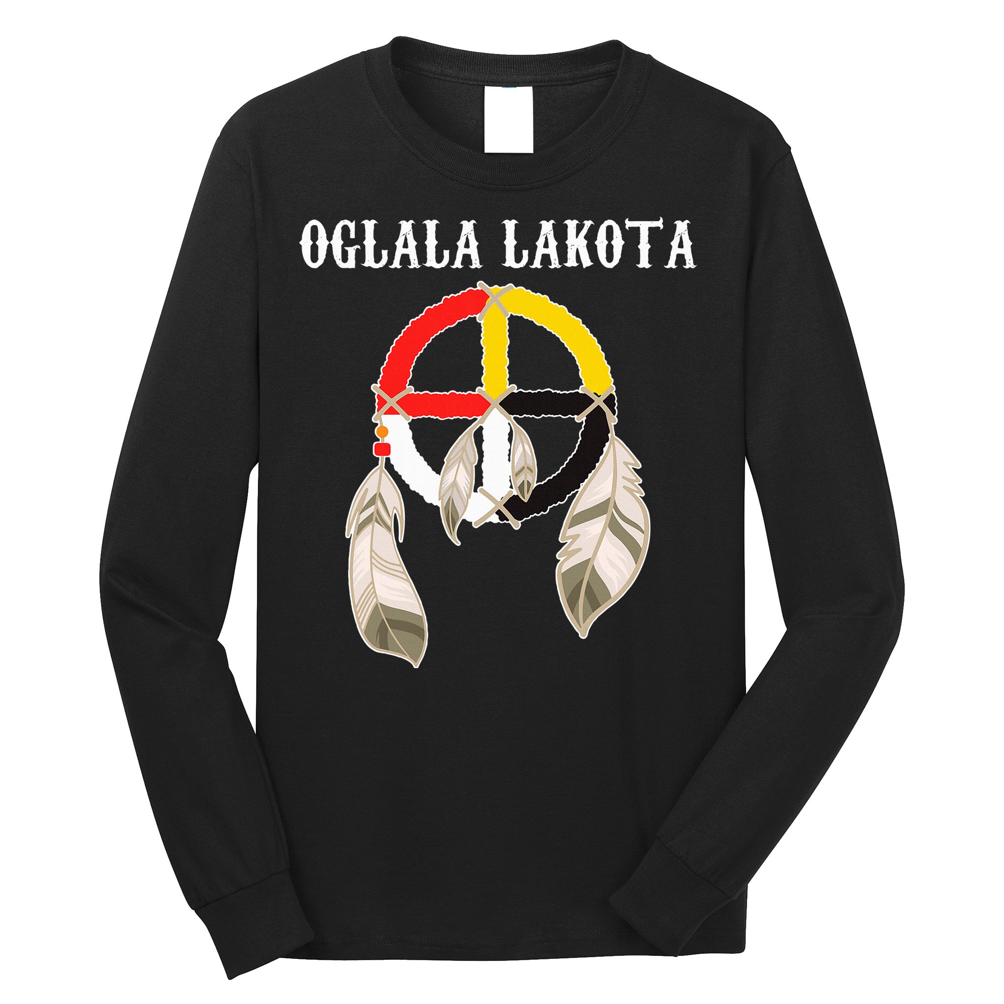 Oglala Lakota Sioux South Dakota Medicine Wheel Lakota Chief Long Sleeve Shirt
