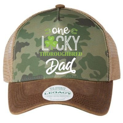 One Lucky Thoroughbred Horse Dad Irish Horseback Riding Cute Gift Legacy Tie Dye Trucker Hat