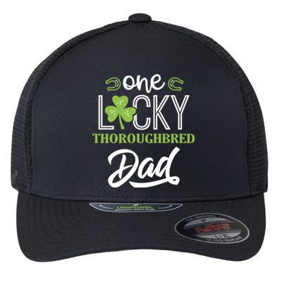 One Lucky Thoroughbred Horse Dad Irish Horseback Riding Cute Gift Flexfit Unipanel Trucker Cap