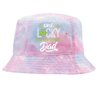 One Lucky Thoroughbred Horse Dad Irish Horseback Riding Cute Gift Tie-Dyed Bucket Hat