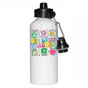 One Lucky Teacher Retro Teacher St Patricks Day Teaching Aluminum Water Bottle