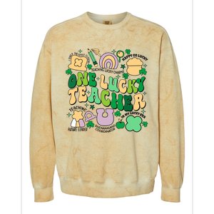 One Lucky Teacher St Patricks Day Irish Teacher Lucky Era Colorblast Crewneck Sweatshirt