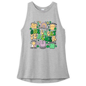 One Lucky Teacher St Patricks Day Irish Teacher Lucky Era Ladies PosiCharge Tri-Blend Wicking Tank