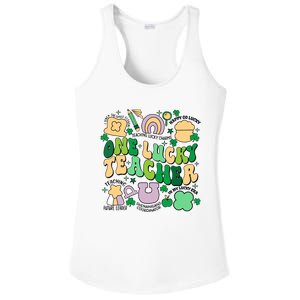 One Lucky Teacher St Patricks Day Irish Teacher Lucky Era Ladies PosiCharge Competitor Racerback Tank