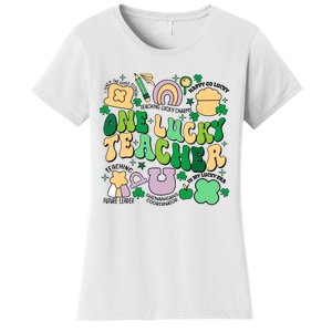 One Lucky Teacher St Patricks Day Irish Teacher Lucky Era Women's T-Shirt