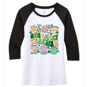 One Lucky Teacher St Patricks Day Irish Teacher Lucky Era Women's Tri-Blend 3/4-Sleeve Raglan Shirt