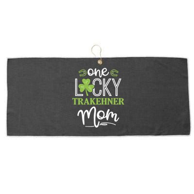 One Lucky Trakehner Horse Mom Irish Horseback Riding Meaningful Gift Large Microfiber Waffle Golf Towel