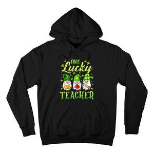 One Lucky Teacher Irish Gnome Leopard Patricks Day Hoodie