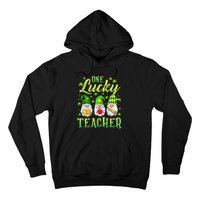 One Lucky Teacher Irish Gnome Leopard Patricks Day Hoodie