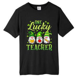 One Lucky Teacher Irish Gnome Leopard Patricks Day Tall Fusion ChromaSoft Performance T-Shirt