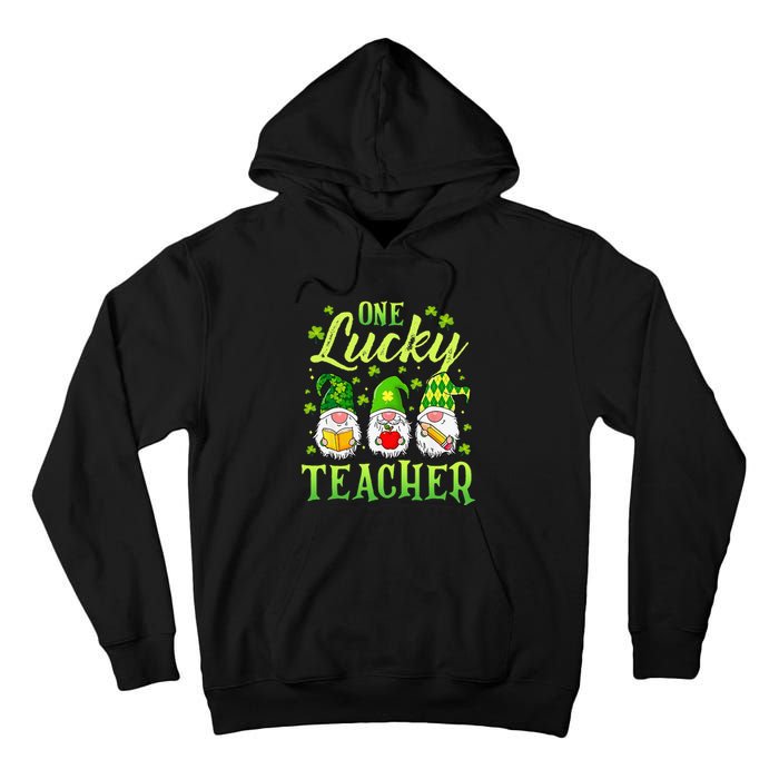 One Lucky Teacher Irish Gnome Leopard Patricks Day Tall Hoodie