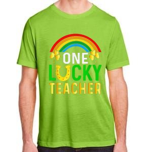 One Lucky Teacher Gift Saint Patrick's Day Shamrock Leopard Adult ChromaSoft Performance T-Shirt