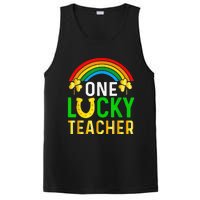 One Lucky Teacher Gift Saint Patrick's Day Shamrock Leopard PosiCharge Competitor Tank