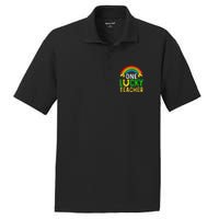 One Lucky Teacher Gift Saint Patrick's Day Shamrock Leopard PosiCharge RacerMesh Polo