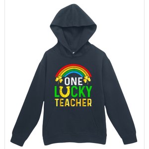 One Lucky Teacher Gift Saint Patrick's Day Shamrock Leopard Urban Pullover Hoodie