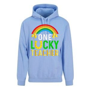 One Lucky Teacher Gift Saint Patrick's Day Shamrock Leopard Unisex Surf Hoodie