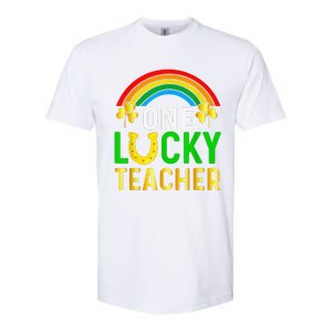 One Lucky Teacher Gift Saint Patrick's Day Shamrock Leopard Softstyle CVC T-Shirt