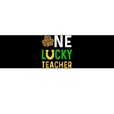 One Lucky Teacher Gift Saint Patrick's Day Shamrock Leopard Cute Bumper Sticker