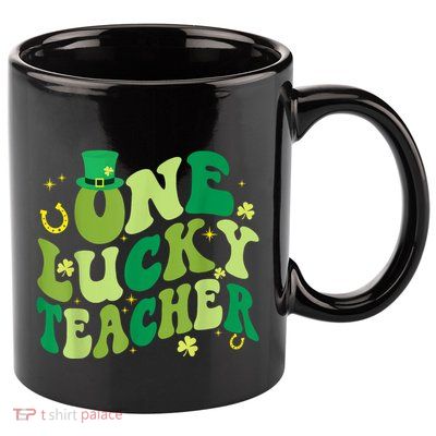 One Lucky Teacher Retro Vintage St PatrickS Day 11oz C Handle Ceramic Mug
