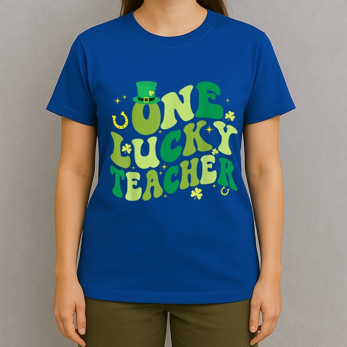 One Lucky Teacher Retro Vintage St PatrickS Day T-Shirt