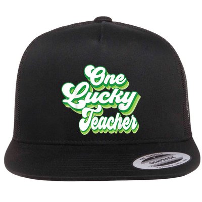 One Lucky Teacher Retro Vintage St PatrickS Day Flatbill Hat