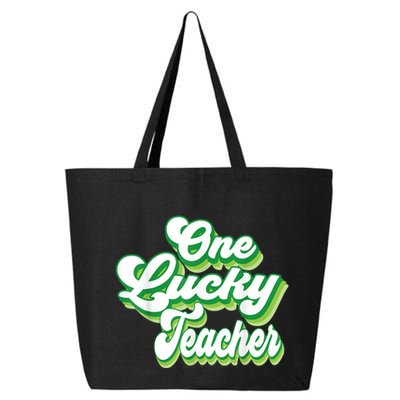 One Lucky Teacher Retro Vintage St PatrickS Day 25L Jumbo Tote
