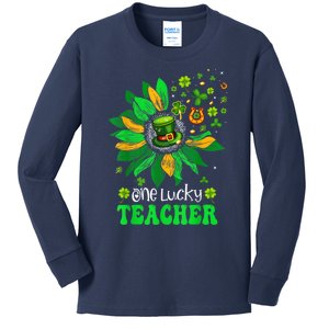 One Lucky Teacher St Patrick's Day Sunflower Kids Long Sleeve Shirt