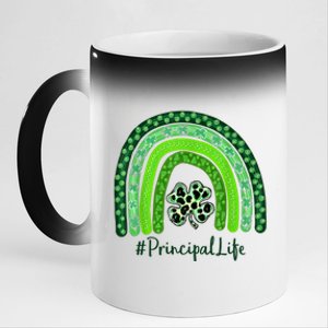 One Lucky Teacher St Patrick's Day Principal For The Luckies Funny Gift 11oz Black Color Changing Mug