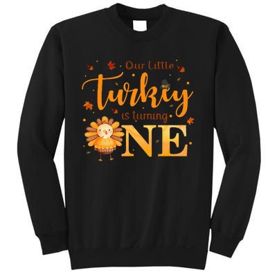 Our Little Turkey Is Turning One Boy 1st Birthday Girl Sweatshirt