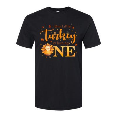 Our Little Turkey Is Turning One Boy 1st Birthday Girl Softstyle CVC T-Shirt