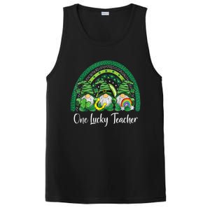 One Lucky Teacher Gnomes Happy St Patricks Day Rainbow Gnome PosiCharge Competitor Tank