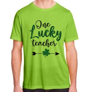 One Lucky Teacher St Patricks Day Gift For Teachers Adult ChromaSoft Performance T-Shirt