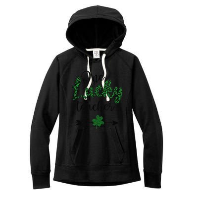 One Lucky Teacher St Patricks Day Gift For Teachers Women's Fleece Hoodie