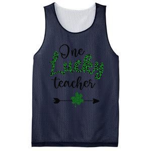 One Lucky Teacher St Patricks Day Gift For Teachers Mesh Reversible Basketball Jersey Tank