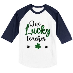 One Lucky Teacher St Patricks Day Gift For Teachers Baseball Sleeve Shirt