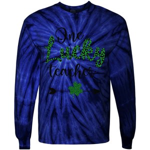 One Lucky Teacher St Patricks Day Gift For Teachers Tie-Dye Long Sleeve Shirt