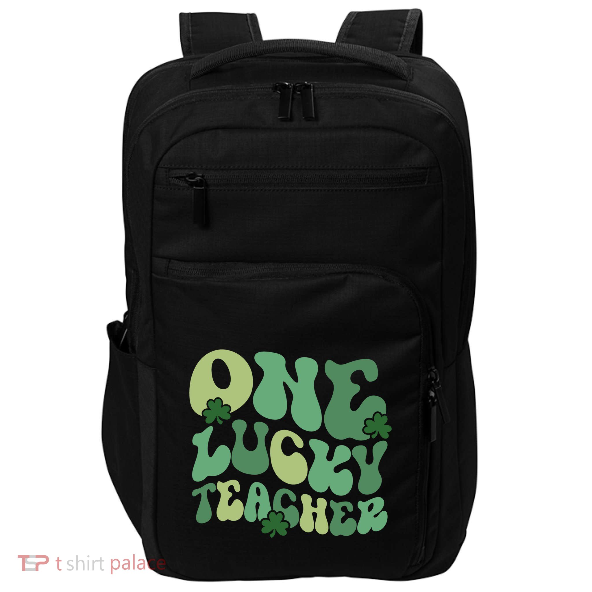 One Lucky Teacher St Patrick S Day Retro Blessed Teacher Gift Impact Tech Backpack