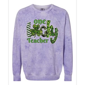 One Lucky Teacher Gift School Teachers Gift St Patricks Day Cute Gift Colorblast Crewneck Sweatshirt